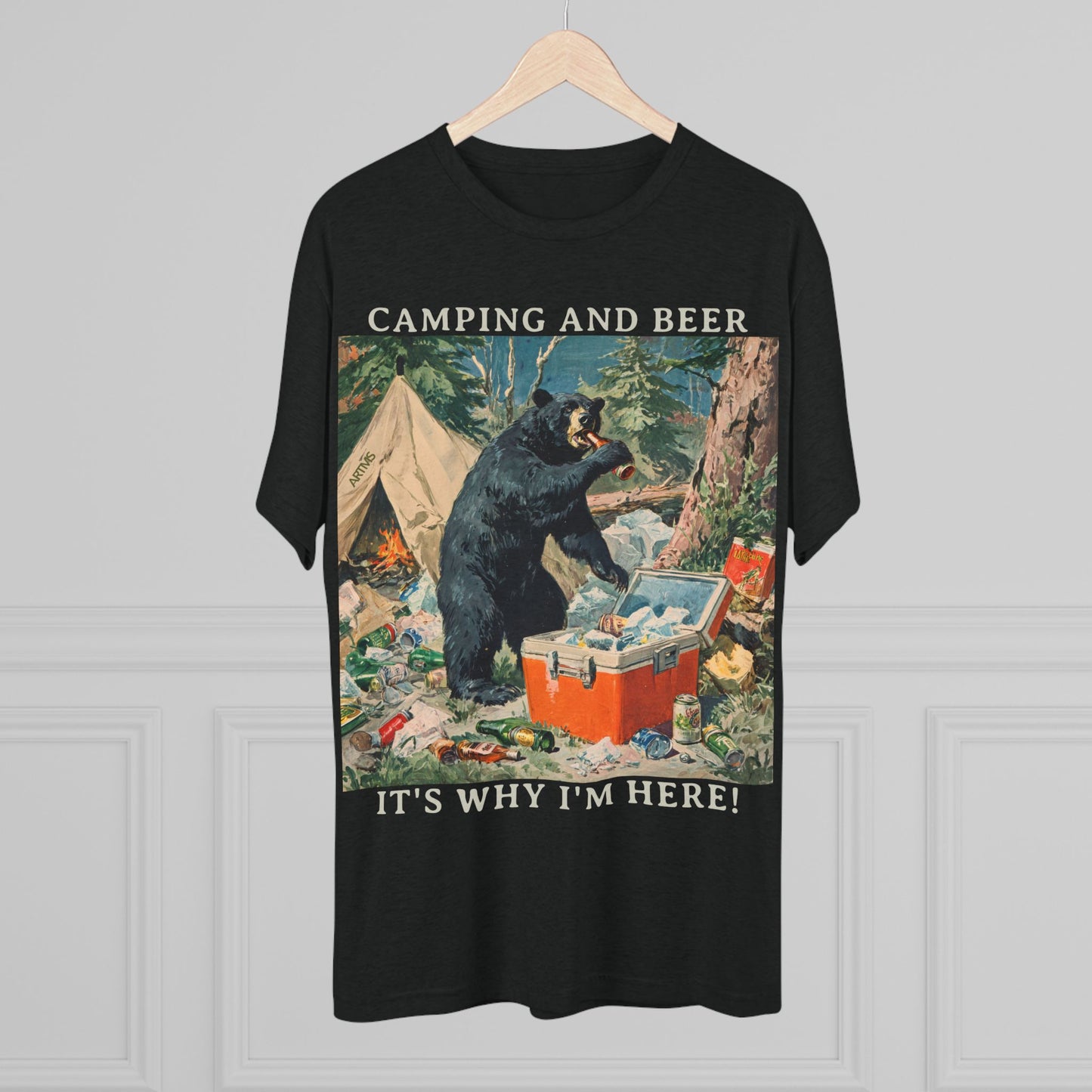 Camping and Beer - Bear Party Crash Tee