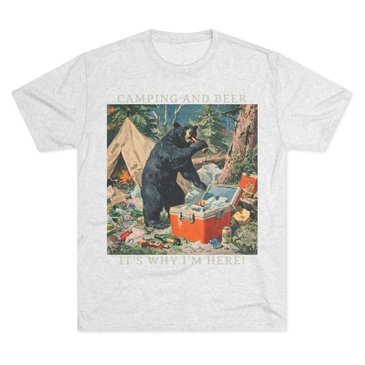 Camping and Beer - Bear Party Crash Tee