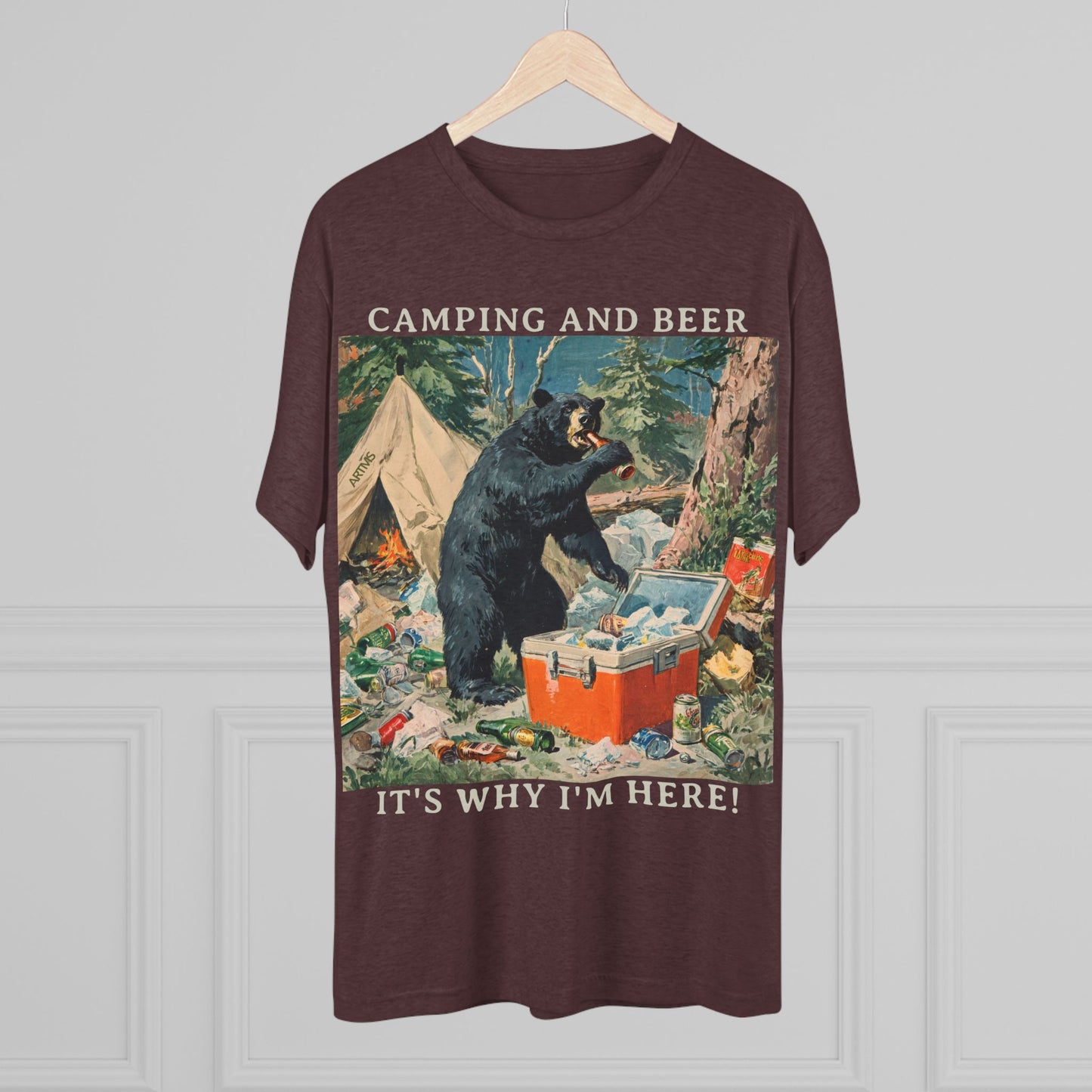 Camping and Beer - Bear Party Crash Tee