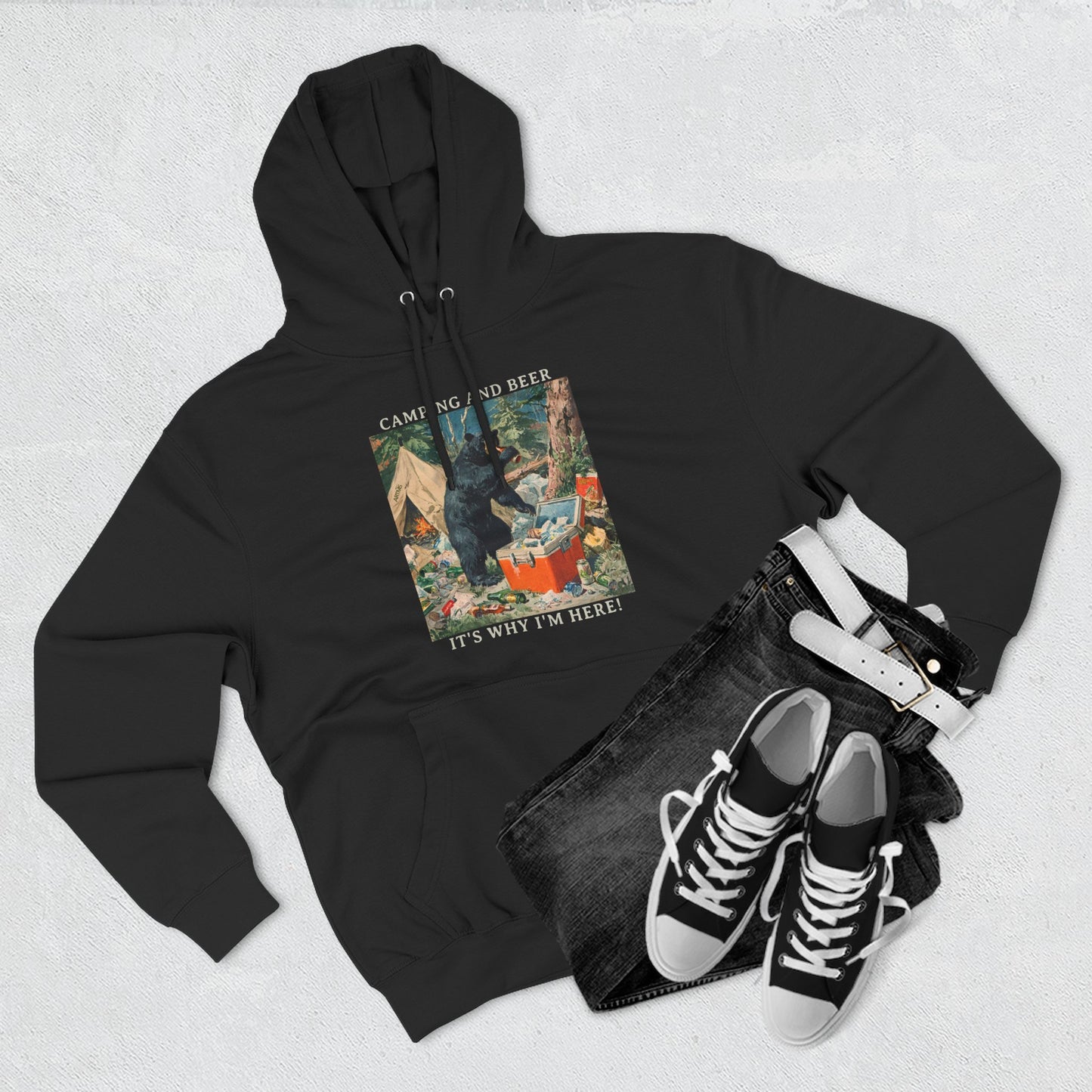 Camping and Beer - Bear Party Crash Hoodie