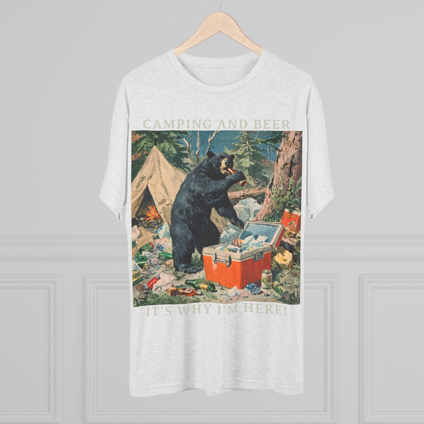 Camping and Beer - Bear Party Crash Tee