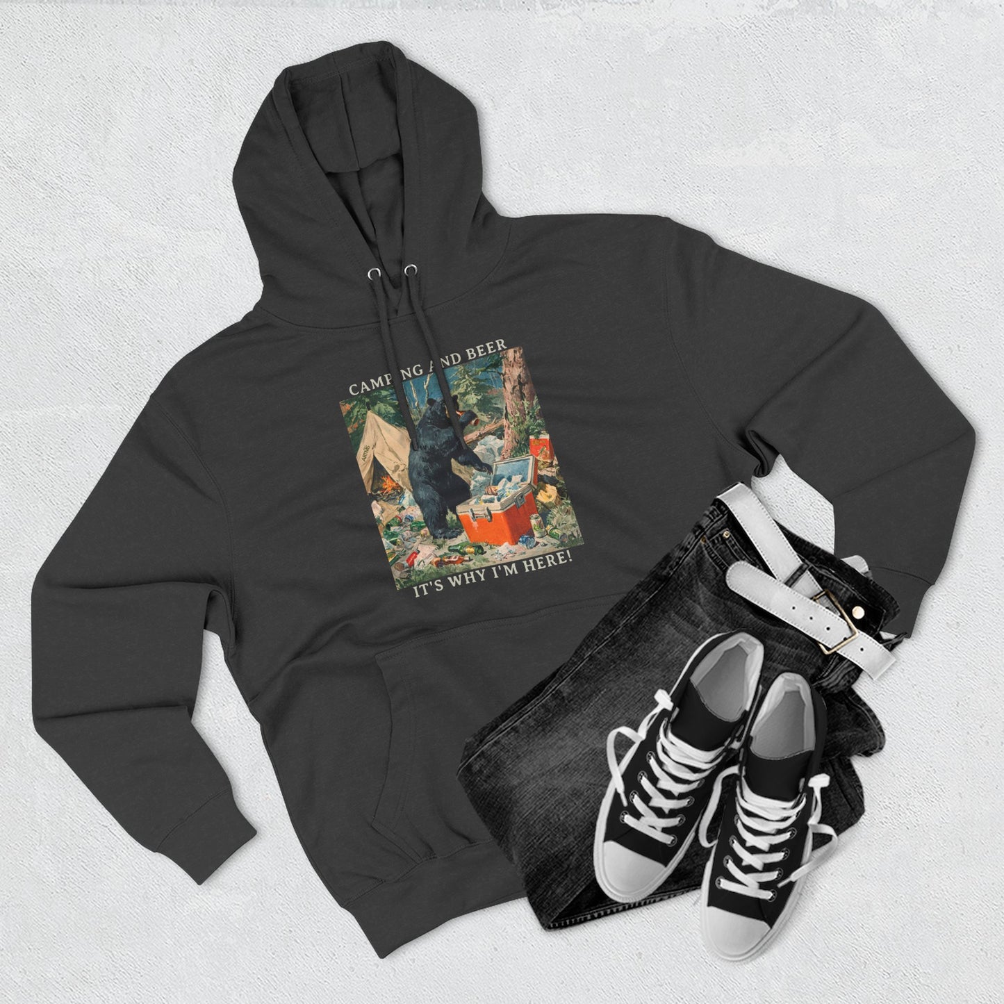 Camping and Beer - Bear Party Crash Hoodie
