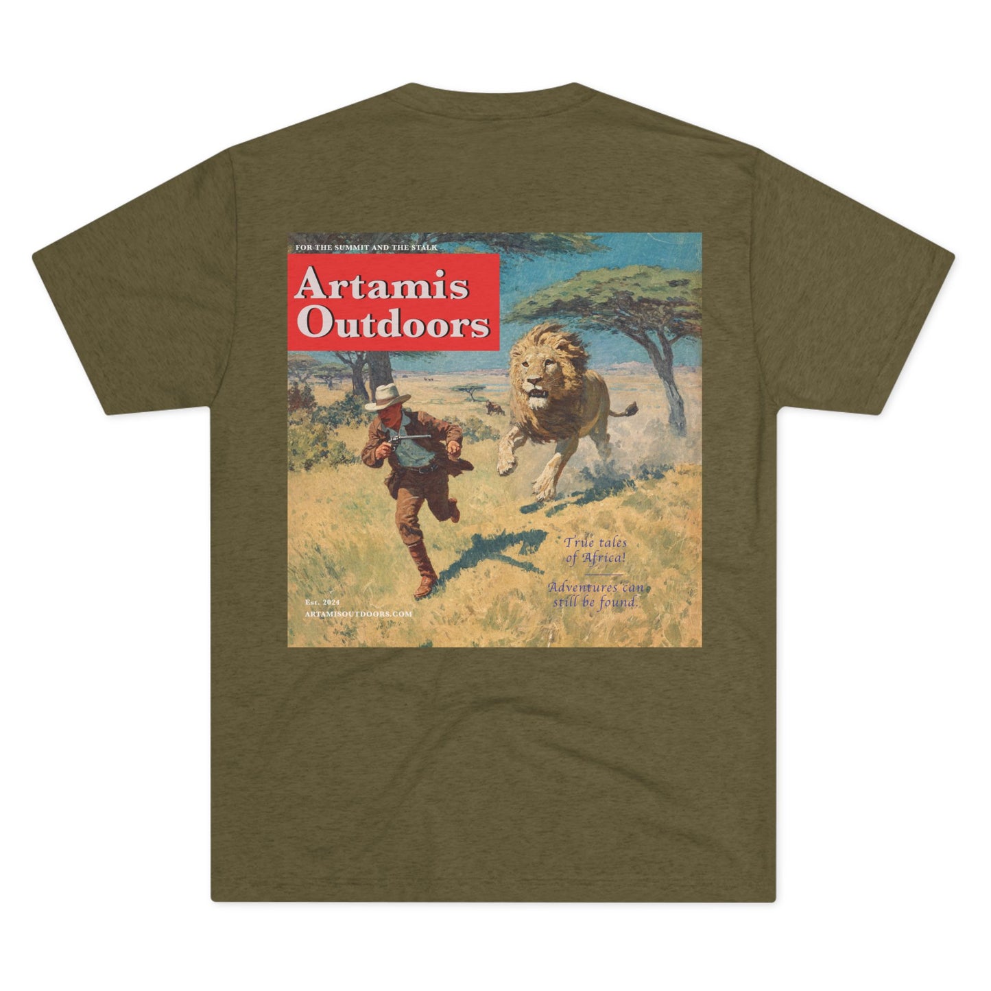 African Safari Lion Chase Tee