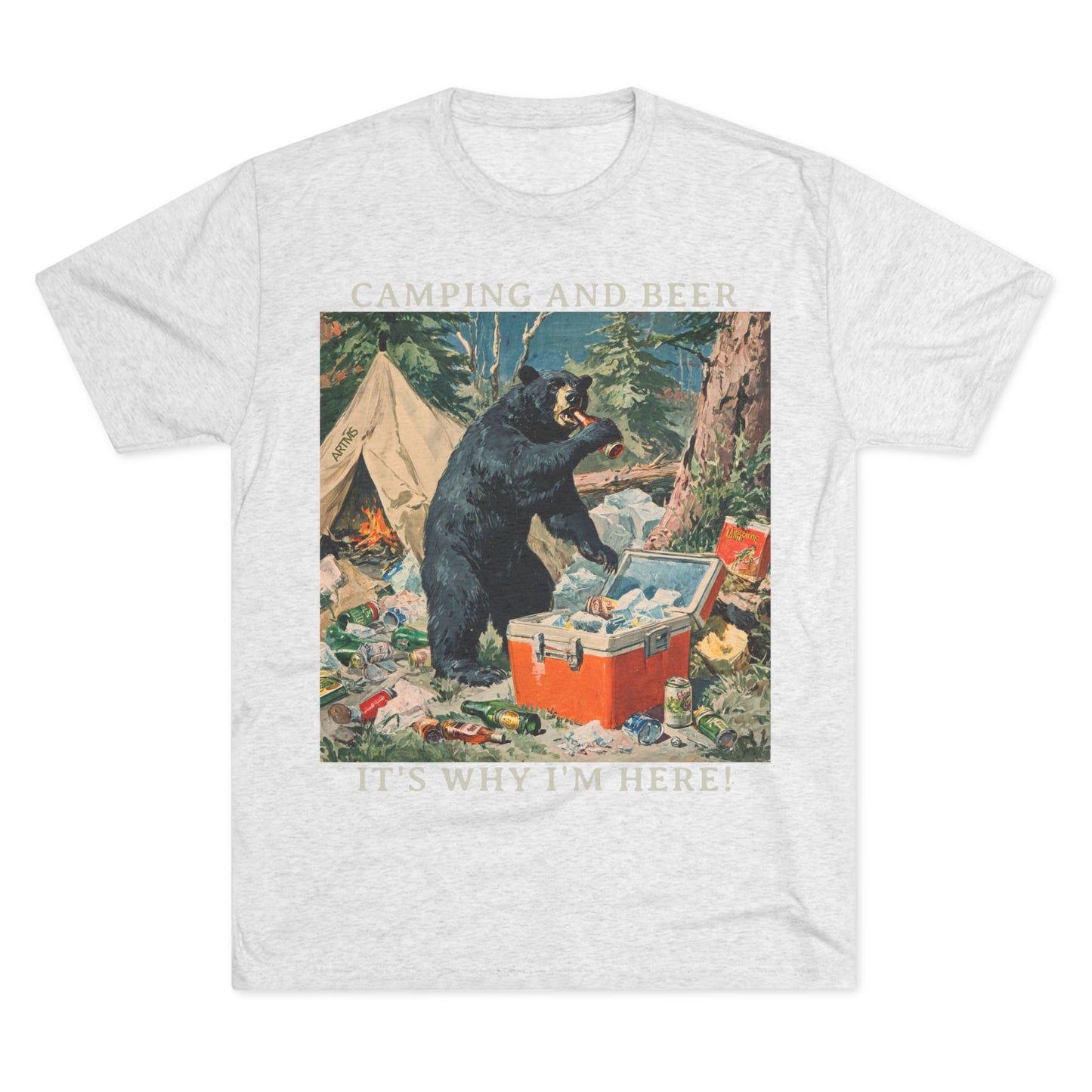 Camping and Beer - Bear Party Crash Tee